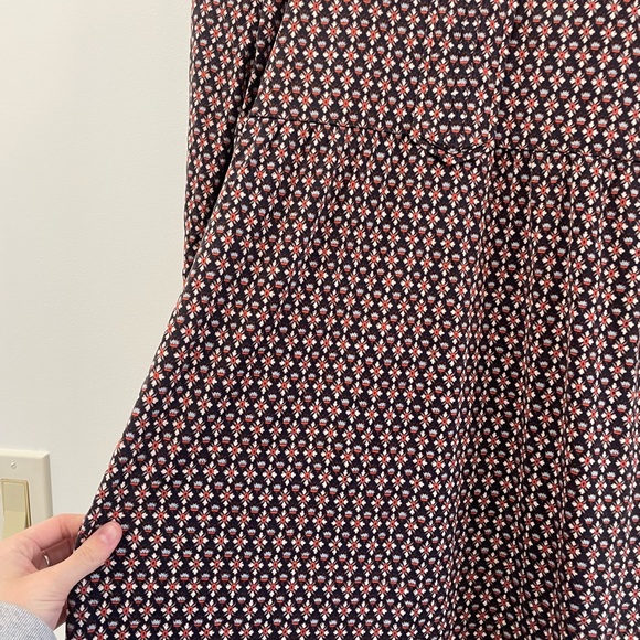 Tory Burch Women Dress Large Blue coral cream midi keyhole back patterned mod - Picture 3 of 5